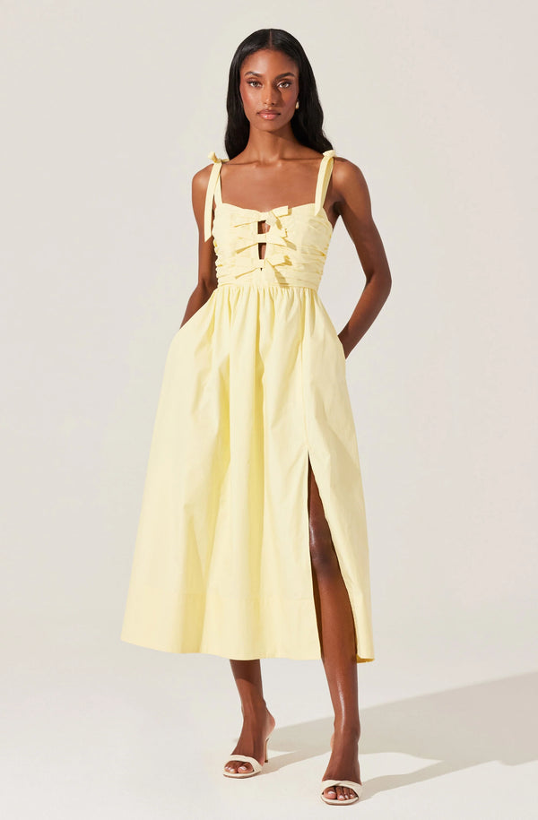HELIA BOW FRONT MIDI DRESS