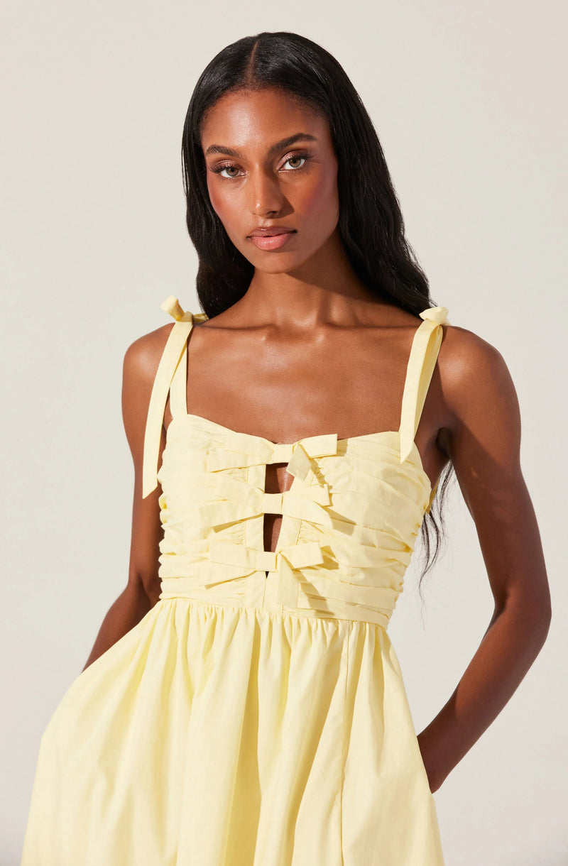 HELIA BOW FRONT MIDI DRESS