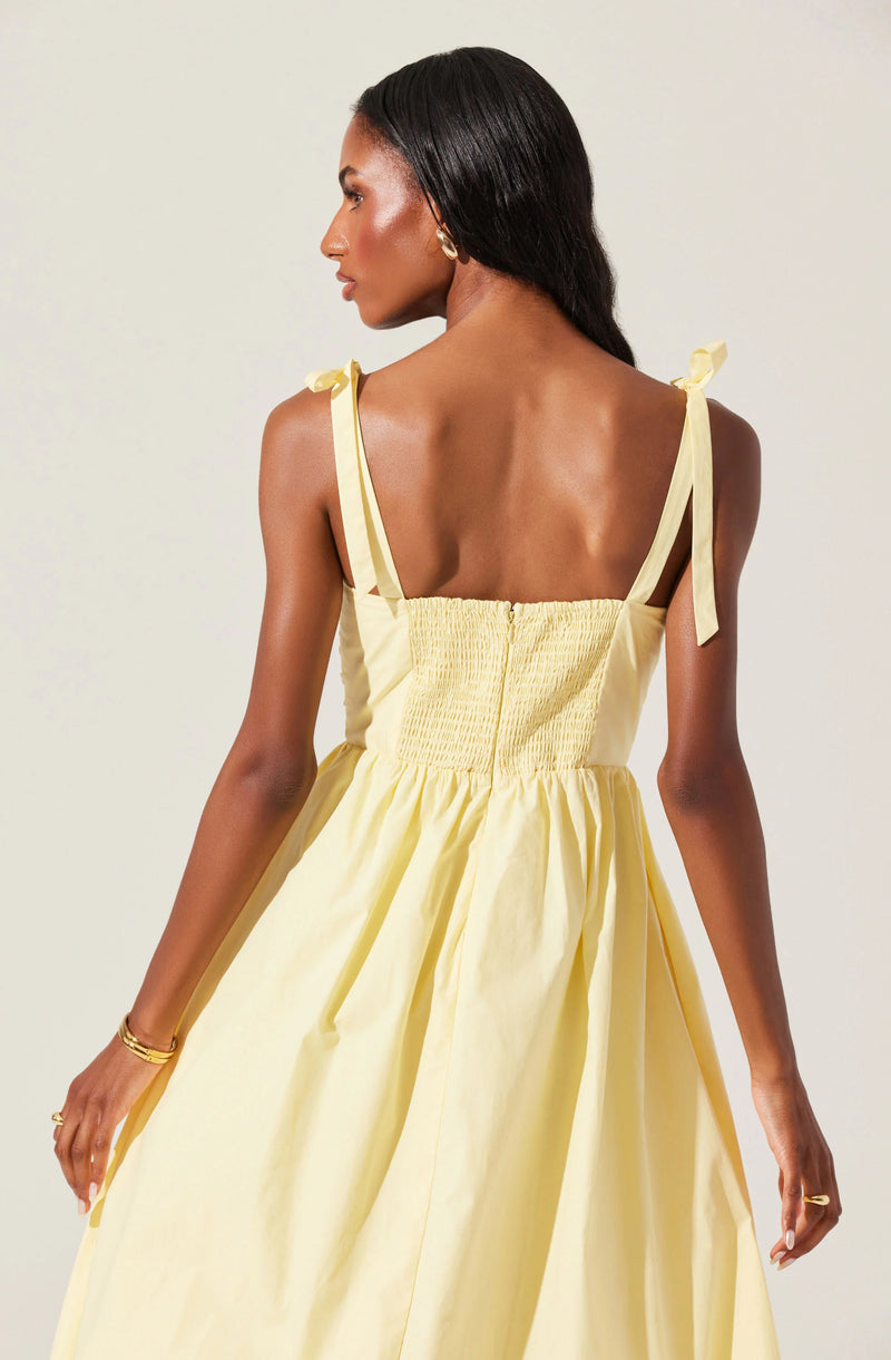 HELIA BOW FRONT MIDI DRESS