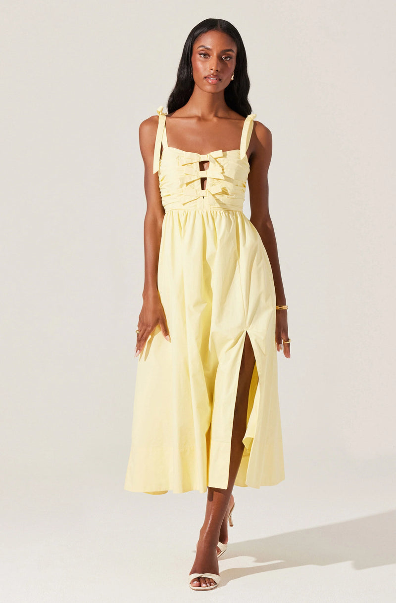 HELIA BOW FRONT MIDI DRESS
