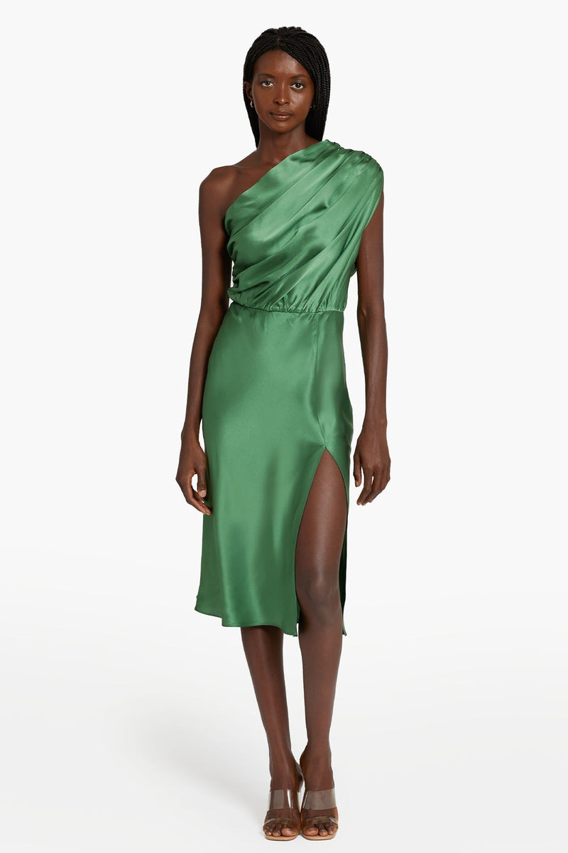 DUPREE SILK MIDI DRESS