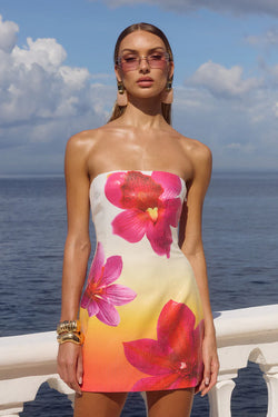 PRE-ORDER: IBIZA MINI DRESS - TROPICAL OMBRE